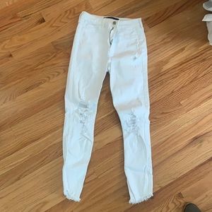 Hollister White ripped jeans